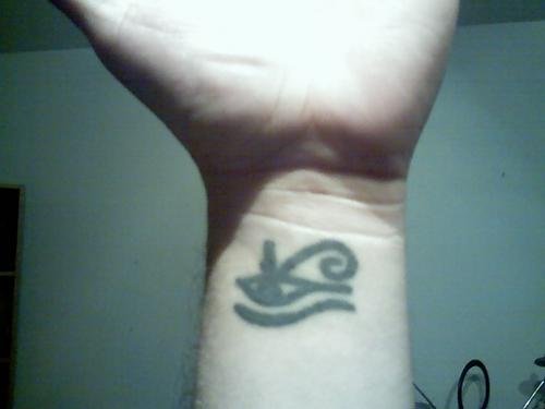 Attractive Horus Eye Tattoo On Left Wrist